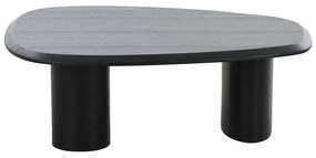 Czarny stolik z blatem w dekorze jesionu 78x96 cm Tirano – House Nordic