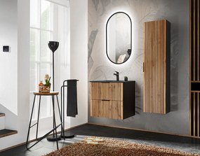 Szafka pod umywalkę XILO BLACK WOTAN 82 60cm czarna/dąb COMAD