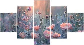 Obraz - Kwiaty w pastelowych kolorach (125x70 cm)