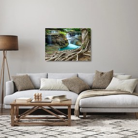 Obraz na szkle - Rzeka z wodospadami (70x50 cm)