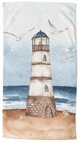 Niebiesko-brązowy aksamitny ręcznik plażowy 100x180 cm Berlin – Good Morning