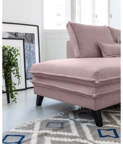 Pudroworóżowa rozkładana sofa w kształcie litery "U" Miuform Charming Charlie, lewostronna