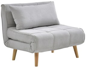 Rozkładany fotel tapicerowany jasnoszary CHILA