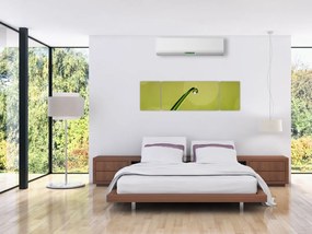 Obraz kropli wody na trawie (170x50 cm)