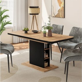 Stół jadalny czarny/dąb 120x80x77.3 fenaro