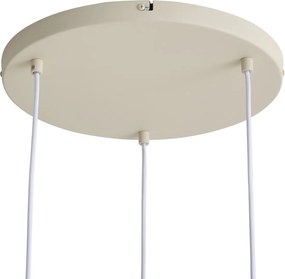 Skandynawska lampa wisząca beżowa z opalowym szkłem 3-punktowa - Polly