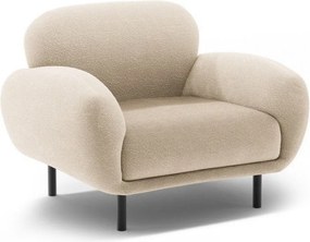 Beżowy fotel z materiału bouclé Poppy – Micadoni