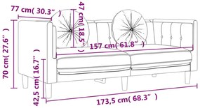 Ciemnoszara aksamitna sofa 2-osobowa z poduszkami - Erim 4X