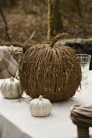 IB Laursen Kamienna dekoracja dynia PUMPKIN STANDING Ø10 cm kremowa