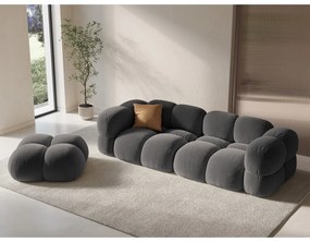 Szara aksamitna sofa 250 cm Loretto – Cosmopolitan Design