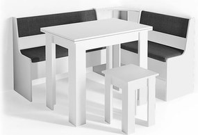 Grupa ławek narożnych biały 150x120x80 roman