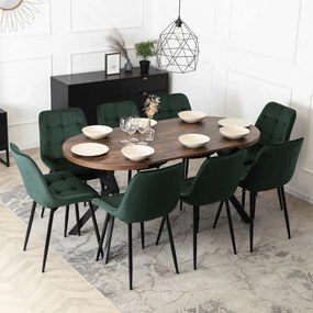 Stół Okrągły Rozkładany DORIAN 80-160 cm Dąb Rustykalny/Czarny Loft