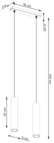 Lampa wisząca LAGOS 2 zielona oliwka SOLLUX  LIGHTING
