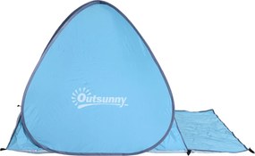 Outsunny Namiot Plażowy Automatyczny Szybki Montaż Poliester Niebieski 200x150x119cm Ochrona UV | Aosom PL