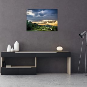 Obraz krajobraz z promieniami (70x50 cm)