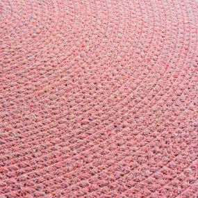 Różowy okrągły dywan ø 90 cm Pompomparty – douceur d'intérieur