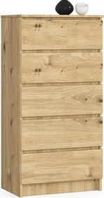 Komoda AKORD K60 Dąb Artisan 60 cm 5 szuflad kolor Dąb Artisan mat 60x40x121 cm