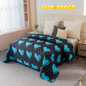 Narzuta na łóżko KASUGA, turkusowy Rozmiar: 170 x 210 cm