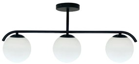 Czarno-biała lampa sufitowa ze szklanym kloszem 15x69,5 cm Amadeo – Candellux Lighting