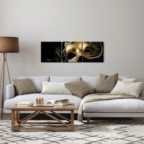 Obraz - Złoty drapak (z zegarem) (90x30 cm)