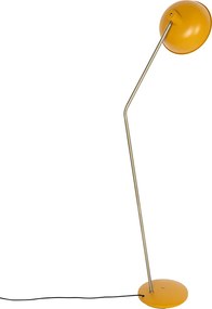 Lampa stojąca retro żółta z brązem - Milou