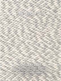 Jasnoszaro-kremowy wełniany dywan tkany ręcznie 160x230 cm Lyon Beans – Elle Decoration