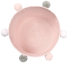 Jasnoróżowy tekstylny dziecięcy kosz na zabawki ø 30x30 cm Bubbly – Lorena Canals