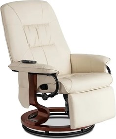 Fotel wypoczynkowy z funkcją masażu jasnobeżowy - Swiv