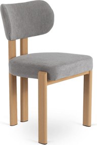 Krzesło Tapicerowane GRENADA Dąb/Szare Nowoczesne