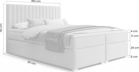 Łóżko kontynentalne Solani 160x200 z pojemnikami - beżowy welur Castel 15