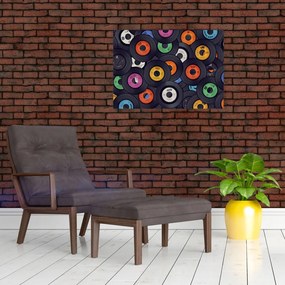 Obraz na szkle - Muzyczne płyty gramofonowe (70x50 cm)