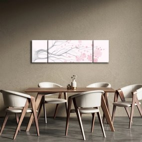 Obraz - Różowe kwiaty (170x50 cm)