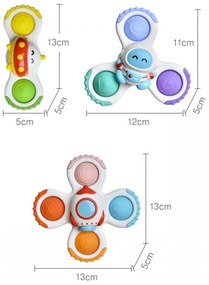 Woopie baby spinner zabawka sensoryczna rakieta kosmita ufo 3 szt.