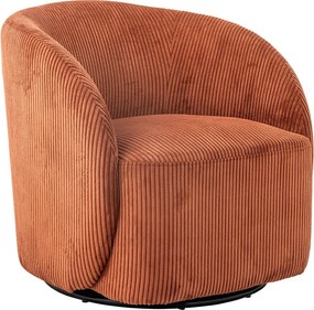 Pomarańczowy sztruksowy fotel typu uszak Pradi – Bloomingville