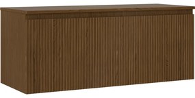 Mexen Rivel szafka łazienkowa podumywalkowa 120 cm z blatem, 1 szuflada, ryflowana , orzech - 91A20-12047-1-BFC86