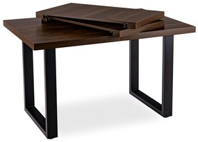 Stół Prostokątny Rozkładany TOMAS 130-230 cm Orzech/Czarny do Jadalni Nowoczesny Loft