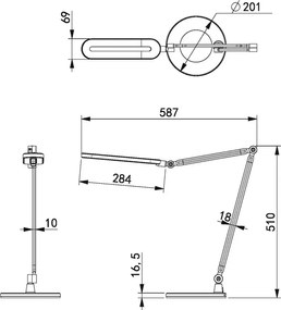 Czarna dotykowa lampka biurkowa - S254-Hippo