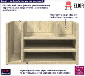 Stojąca półka na biurko w stylu skandynawskim dąb sonoma - Sannir