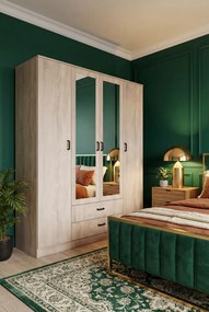 Skandynawska szafa z lustrem w kolorze dąb sonoma K4-D05