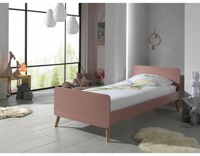 Różowe łóżko dziecięce z drewna sosnowego Vipack Billy, 90x200 cm