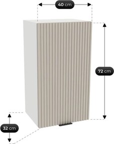 Zestaw Mebli Kuchennych MODERN 260 cm Kaszmir Ryflowany Nowoczesny