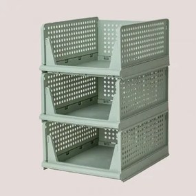 Zestaw 3 Organizerów Na Ubrania Evadin Celadón & ↑18,8 Cm - Sklum
