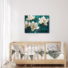 Obraz na szkle - Witraż z magnolią (70x50 cm)