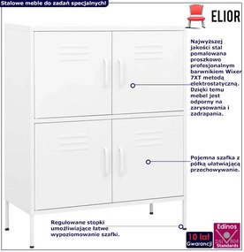 Biała stalowa szafka na nóżkach E3-C23