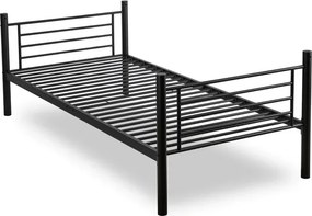Łóżko Piętrowe Dla Dzieci 90x200 cm RODEZ Metalowe Czarne Loft