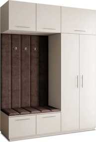 Masseno Garderoba REMA 180/240/60 cm Nowoczesna Szafa do Przedpokoju Kaszmir, MONOLITH 29 (Brązowy)