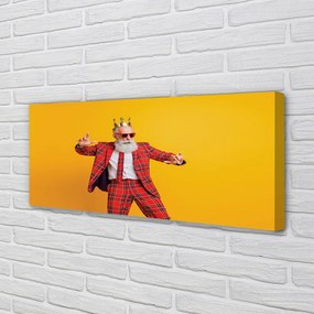 Obraz drukowany na płótnie Mężczyzna w Garniturze w Kratę