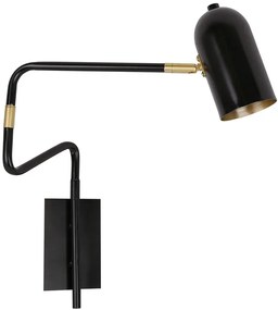 Czarny metalowy kinkiet do sypialni i salonu - K059-Pikko