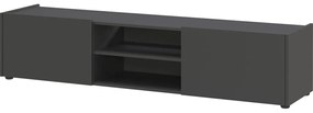 Antracytowa szafka pod TV w dekorze dębu 164x35 cm Schlangen – Germania