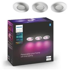 Philips-SET 3xLED RGB Ściemniane oświetlenie łazienkowe Hue 1xGU10/5,7W/230V IP44